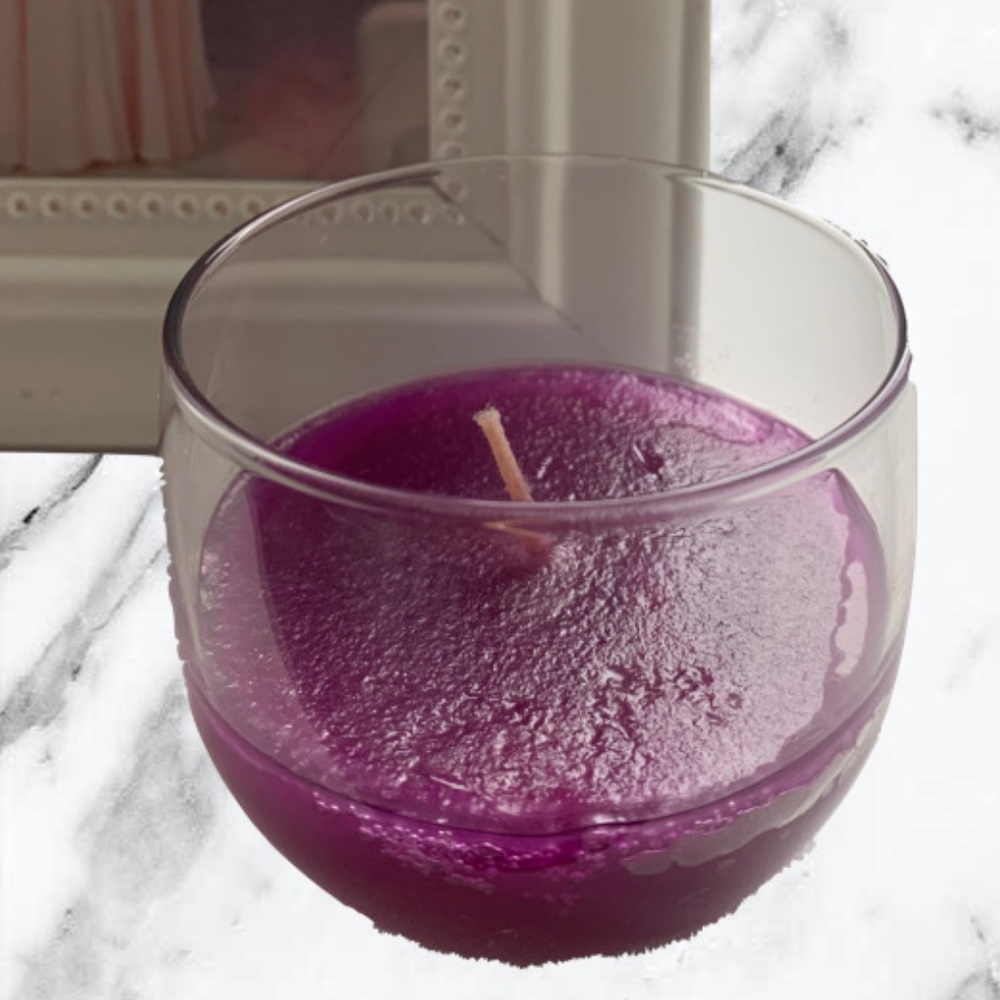 3 for $15 NEW Purple Candle in Glass Holder